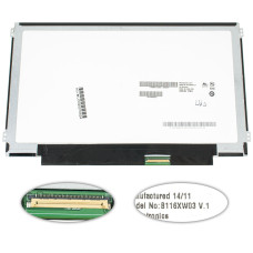 Матрица 11.6" B116XW03 V.1 (1366*768, 40pin, LED, SLIM (горизонтальные ушки), матовая, разъем справа внизу) для ноутбука (renew)