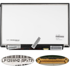Матрица 12.5" LP125WH2-SPT2 (1366*768, 30pin(eDP, IPS !!!), LED, SLIM(без планок и ушек), матовая, разъем справа внизу) для ноутбука (renew)