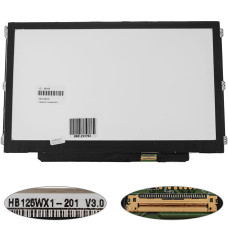 Матрица 12.5" HB125WX1-201 (1366*768, 30pin(eDP), LED, SLIM (горизонтальные ушки), матовая, разъем справа внизу) для ноутбука (renew)