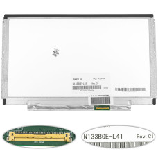 Матрица 13.3" N133BGE-L41 (1366*768, 40pin, LED, SLIM (горизонтальные планки), глянцевая, разъем справа внизу) для ноутбука (renew)