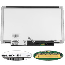 Матрица 13.3" HB133WX1-201 (1366*768, 30pin(eDP), LED, SLIM(планки по бокам), матовая, разъем справа внизу) для ноутбука (renew)