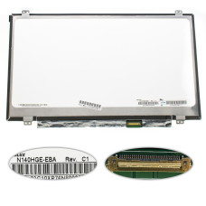Матриця 14.0" N140HGE-EBA FHD 1920×1080, eDP 30pin, 220cd/m², LED, Slim, матова, розʼєм справа (renew)