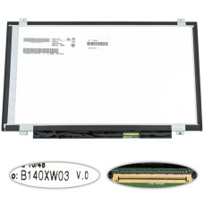 Уценка! матрица 14.0" B140XW03 V.0 (1366*768, 40pin, LED, SLIM (вертикальные ушки), глянцевая, разъем справа внизу) для ноутбука