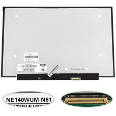 Матрица 14.0" NE140WUM-N61 (1920*1200, 30pin(eDP, IPS), LED, SLIM (без планок и ушек), матовые, разъем справа внизу) для ноутбука