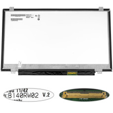 Матрица 14.0" B140RW02 V.2  (1600*900, 40pin, LED, SLIM (вертикальные ушки), матовая, разъем справа внизу) для ноутбука (renew)