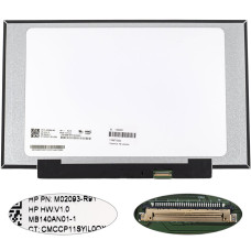 Матрица 14.0" MB140AN01-1 (1366*768, 30pin(eDP, 250 cd/m2), LED, SLIM (без планок и ушек), матовая, разъем справа внизу, дп=220мм (narrow border)) для ноутбука