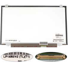 Матрица 14.0" LP140WH2-TLT1 (1366*768, 40pin, LED, SLIM (вертикальные ушки), глянец, разъем справа внизу) для ноутбука (renew)