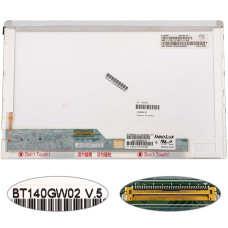 Матрица 14.0" BT140GW02 V.5  (1366*768, 40pin, LED, NORMAL, глянцевая, разъем слева внизу) для ноутбука (renew)