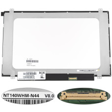 Матрица 14.0" NT140WHM-N44 (1366*768, 30pin(eDP), LED, SLIM (вертикальные ушки), матовая, разъем справа внизу) для ноутбука