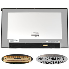 Матрица 14.0" NV140FHM-N4N (1920*1080, 30pin(eDP), LED, SLIM(без доп. панели), матовая, разъем справа внизу, th=4.2mm) для ноутбука