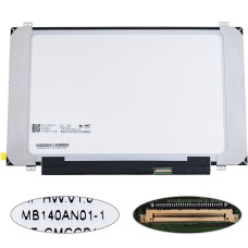 Матрица 14.0" MB140AN01-1 (1366*768, 30pin(eDP, 250 cd/m2), LED, SLIM (вертикальные ушки), матовая, разъем справа внизу, дп=220мм (narrow border)) для ноутбука
