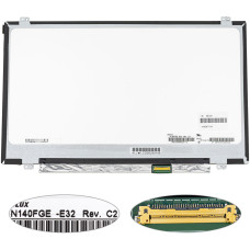 Матрица 14.0" N140FGE-E32 (1600*900, 30pin(eDP), LED, SLIM (вертикальные ушки), матовая, разъем справа внизу) для ноутбука (renew)