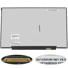 Матрица 15.3" NV153WUM-N61 (1920*1200, 30pin(eDP, IPS, 100% sRGB), LED, SLIM(без планок и ушек), матовая, разъем справа внизу) для ноутбука