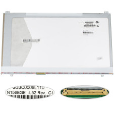 Матрица 15.6" N156BGE-L52 (1366*768, 40pin, LED, SLIM(без доп. панели !!!), глянец, разъем слева внизу) для ноутбука (renew)