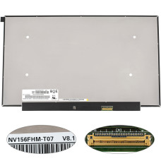 Матрица 15.6" NV156FHM-T07 touch (1920*1080, 40pin(eDP, IPS), LED, SLIM(без планок и ушек), матовая, разъем справа внизу, дп=260) для ноутбука