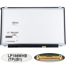 Матрица 15.6" LP156WHB-TPB1 (1366*768, 30pin(eDP), LED, SLIM(вертикальные ушки), матовая, разъем справа внизу) для ноутбука (renew)