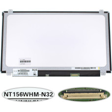 Матрица 15.6" NT156WHM-N32 (1366*768, 30pin(eDP), LED, SLIM(вертикальные ушки), глянец, разъем справа внизу) для ноутбука