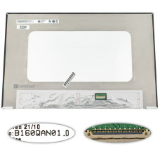 Матрица 16.0" B160QAN01.0 (3072*1920, 40pin(eDP, IPS), LED, SLIM(без доп. панели), матовая, разъем справа внизу) для ноутбука