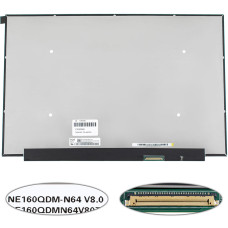 Матрица 16.0" NE160QDM-N64 (2560*1600, 40pin(eDP, IPS, 90Hz), LED, SLIM(без планок и ушек), матовая, разъем справа внизу) для ноутбука