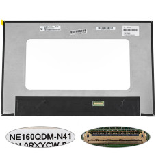 Матрица 16.0" NE160QDM-N41 (2560*1600, 40pin(eDP, IPS, 120Hz), LED, SLIM(без доп. панели), матовая, разъем справа внизу) для ноутбука