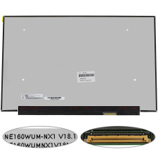 Матрица 16.0" NE160WUM-NX1 (1920*1200, 40pin(eDP, IPS, 120Hz), LED, SLIM(без планок и ушек), матовая, разъем справа внизу) для ноутбука
