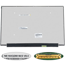 Матрица 16.0" NE160QDM-NX3 (2560*1600, 40pin(eDP, IPS, 120Hz), LED, SLIM(без планок и ушек), матовая, разъем справа внизу) для ноутбука