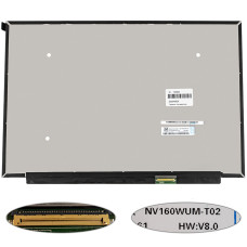 Матрица 16.0" NV160WUM-T02 touch (1920*1200, 40pin(eDP, IPS), LED, SLIM(без планок и ушек), матовая, разъем справа внизу) для ноутбука