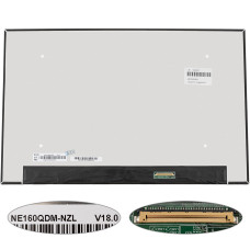 Матрица 16.0" NE160QDM-NZL (2560*1600, 40pin(eDP, IPS, 300Hz), LED, SLIM(без доп. панели), матовая, разъем справа внизу) для ноутбука