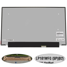 Матрица 16.1" LP161WFG-SPB2 (1920*1080, 40pin(eDP, IPS, 165Hz), LED, SLIM(без планок и ушек), матовая, разъем справа внизу) для ноутбука