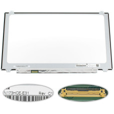 Матрица 17.3" N173HCE-E31 (1920*1080, 30pin(eDP, IPS, 300cd/m2, цветопередача 72%), LED, SLIM(вертикальные ушки), матовая, разъем слева внизу) для ноутбука