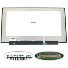 Уценка! матрица 17.3" NV173FHM-N49 (1920*1080, 30pin(eDP, IPS, 250 cd/m2, цветопередача 45%), LED, SLIM(без планок и ушек), матовая, разъем справа внизу) для ноутбука