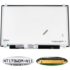 Матрица 17.3" NT173WDM-N11 (1600*900, 30pin(eDP), LED, SLIM(вертикальные ушки), глянец, разъем слева внизу) для ноутбука (renew)
