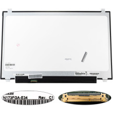 Матрица 17.3" N173FGA-E34 (1600*900, 30pin(eDP), LED, SLIM(вертикальные ушки), матовая, разъем слева внизу) для ноутбука (renew)