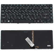 Клавиатура для ноутбука ACER (AS: V5-431, V5-471 series) rus, black, подсветка клавиш (14.0")