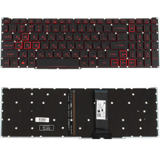 Клавиатура для ноутбука ACER (Nitro: AN515-54) rus, black, без фрейма, подсветка клавиш (RED) (ОРИГИНАЛ)
