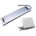 USB-C (Type-C) док станція - підставка для розширення портів ноутбука. USB 3.0 -3шт, SD, MicroSD, LAN, MiniDP, HDMI, VGA, Audio 3.5mm