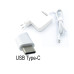 Блок живлення Type-C 65W для Apple, Asus, Acer, HP, Dell, Lenovo, Samsung, Xiaomi. квадратний білий