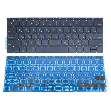 Клавиатура для APPLE MLL42LL/A Macbook Pro Retina (2016, 2017) (RU BLACK, горизонтальный Enter с подсветкой).