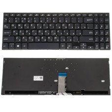 Клавиатура для ноутбука ASUS (X530 series) rus, black, без фрейма, подсветка клавиш