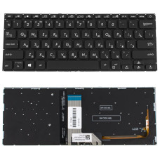 Клавиатура для ноутбука ASUS (X409 series) rus, black, без фрейма, подсветка клавиш