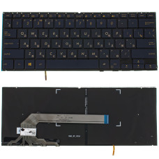Клавиатура для ноутбука ASUS (UX370 series) rus, blue, без фрейма, подсветка клавиш