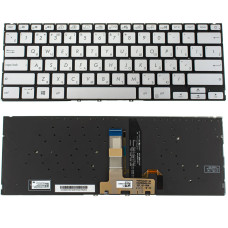 Клавиатура для ноутбука ASUS (X432 series) rus, sivler, без фрейма, подсветка клавиш (ОРИГИНАЛ)