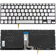 Клавиатура для ноутбука ASUS (X412 series) rus, silver, без фрейма, подсветка клавиш