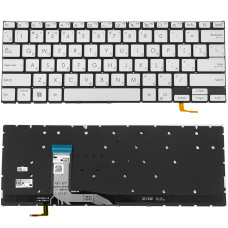 Клавиатура для ноутбука ASUS (X1402, X1403 series) rus, silver, без фрейма, подсветка клавиш