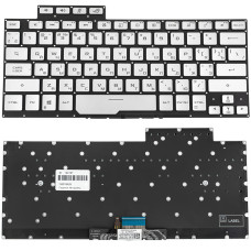 Клавиатура для ноутбука ASUS (GA401 series) ukr, silver, без фрейма, подсветка клавиш