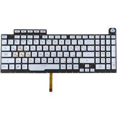Клавиатура для ноутбука ASUS (G731GD, G731GT, G731GU) rus, silver, без фрейма, подсветка клавиш (RGB 4, 16 pin) (ОРИГИНАЛ)