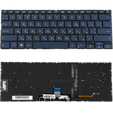 Клавиатура для ноутбука ASUS (UX434 series) ukr, blue, без фрейма, подсветка клавиш (ОРИГИНАЛ)