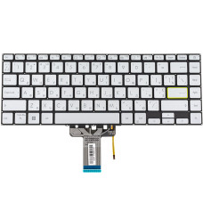 Клавиатура для ноутбука ASUS (X421 series) ukr, silver, без фрейма, подсветка клавиш (ОРИГИНАЛ)