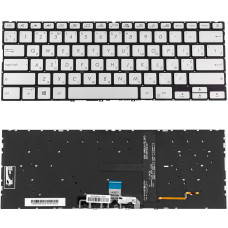 Клавиатура для ноутбука ASUS (UX434 series) ukr, ice-silver, без фрейма, подсветка клавиш (ОРИГИНАЛ)