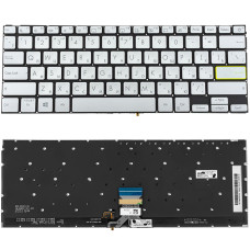 Клавиатура для ноутбука ASUS (X321 series) rus, silver, без фрейма, подсветка клавиш (ОРИГИНАЛ)
